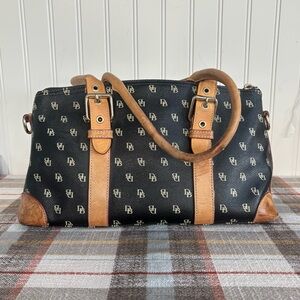 Dooney & Bourke Tan and Brown Woven Handbag